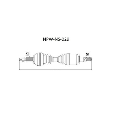 Предна полуоска 39100EB300 NPWNS029 Nissan Navara Pathfinder MTM