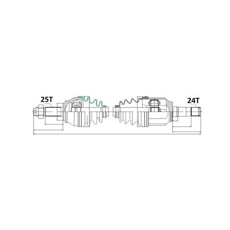 Лява полуоска 46307674 NPWFT016 Fiat Doblo 1.3JTD 1.9JTD
