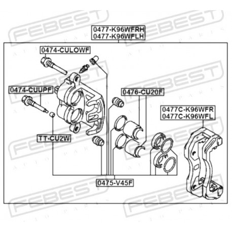 Супорт преден спирачен апарат MB858395 0477CK96WFR Mitsubishi 