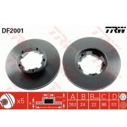 Преден спирачен диск 40206F3902 DF2001 Nissan Cabstar Trade 5 болта