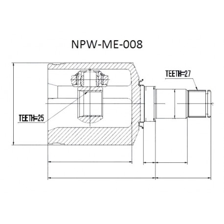 Вътрешно ляво каре NPWME008 Mercedes A Klass