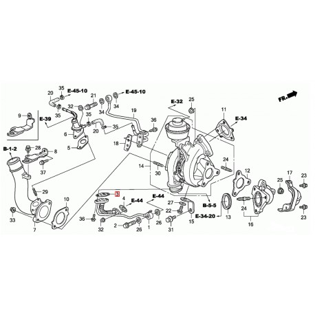 Гарнитура турбо 15543RBDE01 15543-RBD-E01 Honda 2.2 CDTI