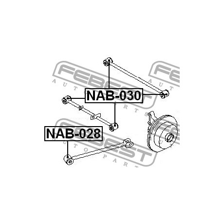 Втулка 551208H500 NAB030 Nissan X-Trail задна напречна щанга