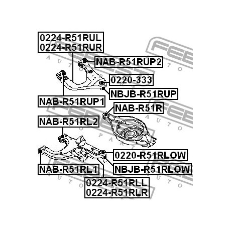 Втулка 55153EB30A NABR51RL1 Nissan Pathfinder заден долен носач