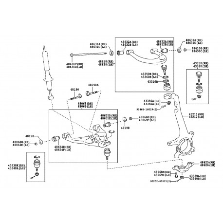 Болт 90105-T0114 90105T0114 Toyota Hilux преден горен носач