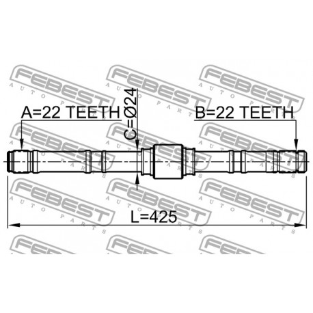 Полуоска 391012F001 0212P10LH Nissan лява