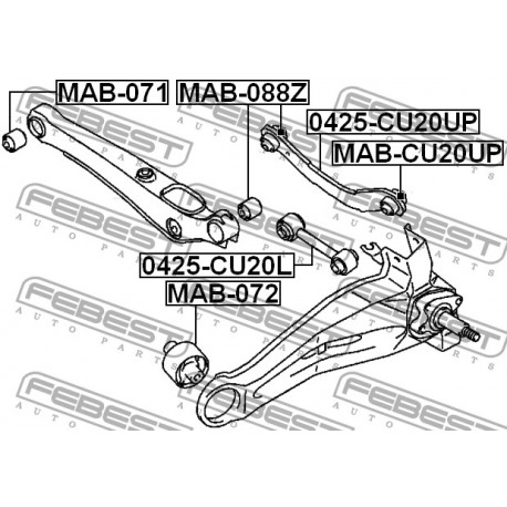 Щанга MN100109 0425CU20L Dodge Jeep Mitsubishi задна напречна отпред