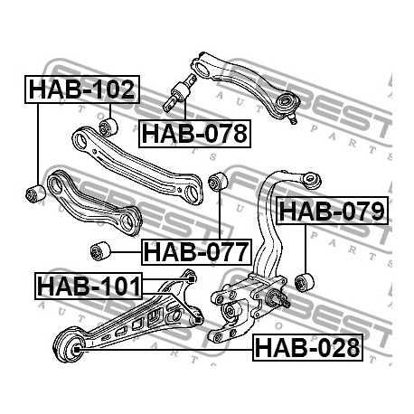 Втулка 52371SM4A01 HAB101 Honda Accord заден надлъжен носач