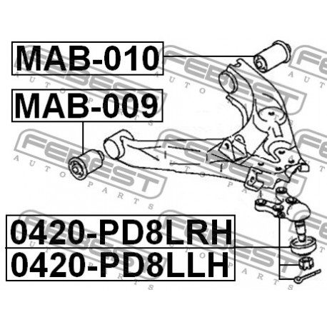 Тампон MR112710 MAB009 Mitsubishi преден долен носач