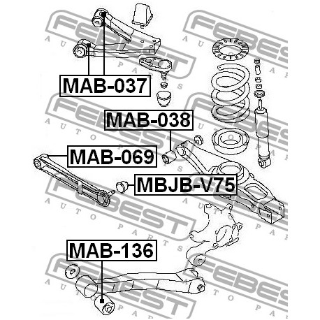4125A006 Mitsubishi тампон заден надлъжен носач