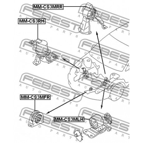 MR554244 Mitsubishi тампон двигател преден
