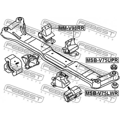 Тампон двигател MR198012 MMV98RR Mitsubishi Pajero заден ляв/десен хидравличен