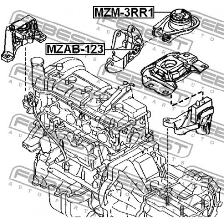 Втулка тампон двигател BP4S-39-010D MZAB-123 Mazda