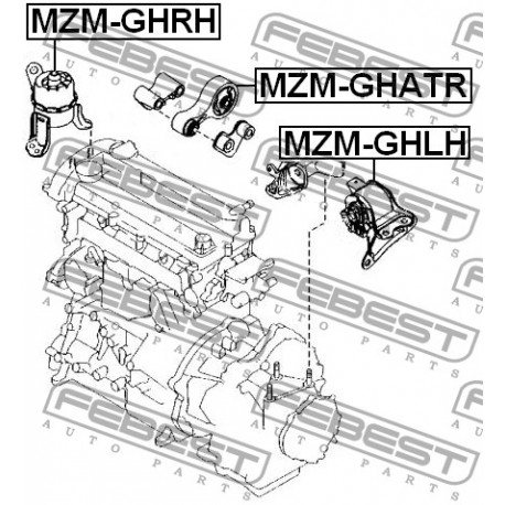 Десен тампон двигател GS1G39060G MZMGHRH Mazda хидравличен