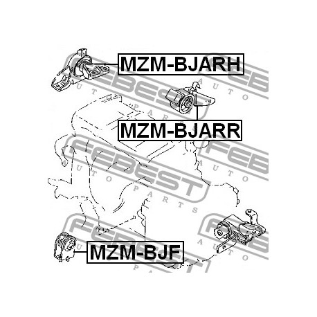BJ0N-39-06YD Mazda тампон двигател десен хидравличен