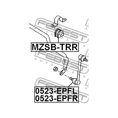 Тампон E11234156B MZSBTRR Ford Mazda задна стабилизираща щанга