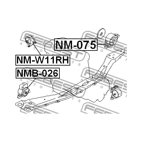 Тампон двигател 11270-2J200 NMB026 Infiniti Nissan преден само втулка