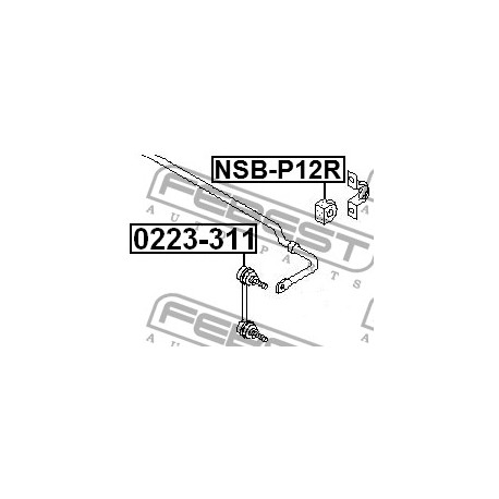 Тампон 54613AU717 NSBP12R Nissan Primera задна стабилизираща щанга