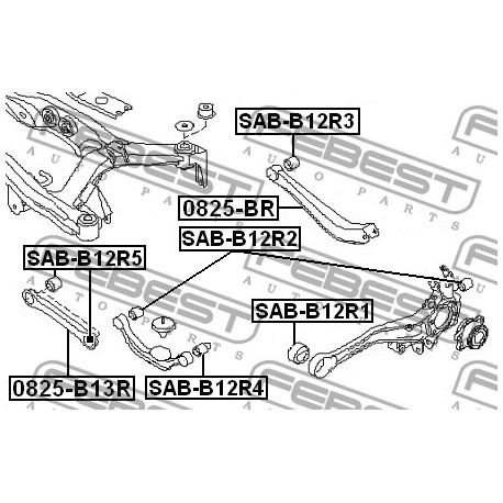 Тампон 20254AE040 SABB12R4 Subaru Legacy заден напречен носач