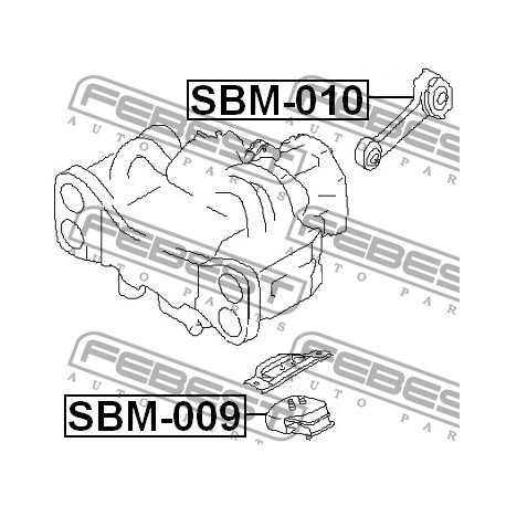 Тампон 41040FE000 SBM010 Subaru двигател заден
