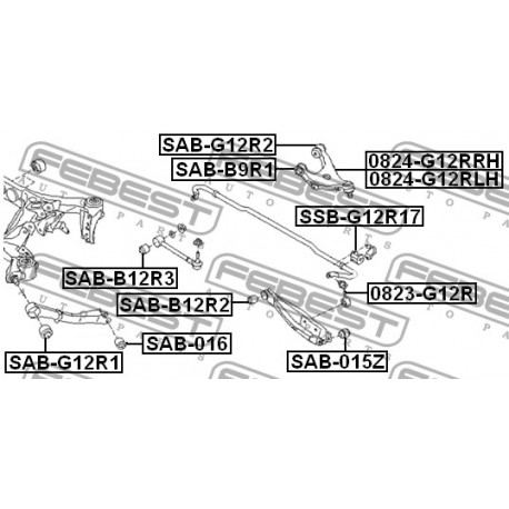Тампон 20464FG000 SSBG12R14 Subaru Impreza задна стабилизираща щанга
