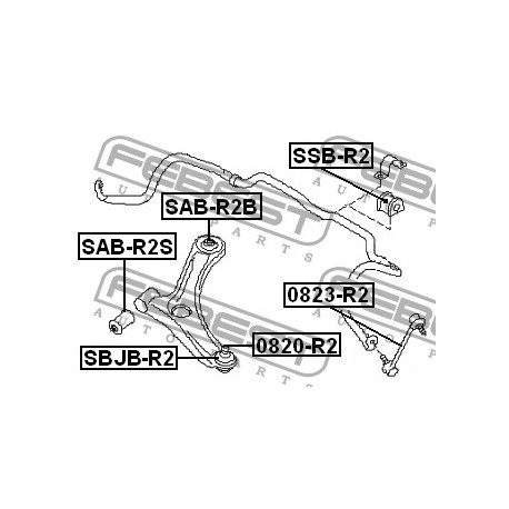  Тампон 20464FE070 SSBR2 Subaru Impreza предна стабилизираща щанга