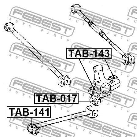 Тампон 4878012020 TAB141 Lexus Toyota задна надлъжна щанга