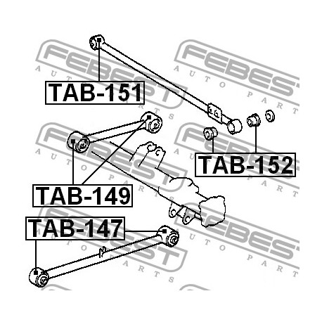 Тампон 4871035010 TAB149 Toyota Hilux надлъжна щанга