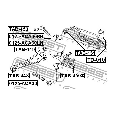 48730-42050 Lexus Toyota тампон напречен носач