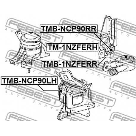 12364-21020 Toyota тампон двигател заден само втулка