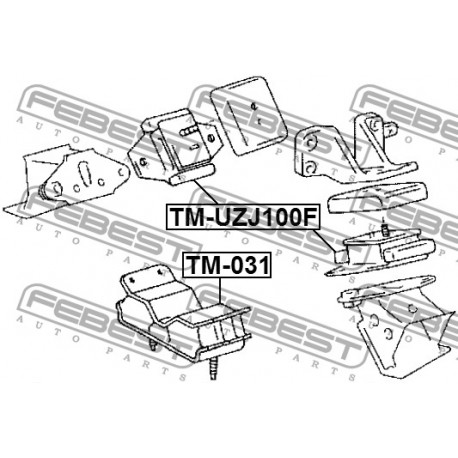 Тампон двигател 1236117070 TMUZJ100F Toyota Land Cruiser преден