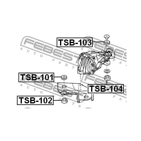 Тампон диференциал 4119887403 TSB104 Daihatsu Terius