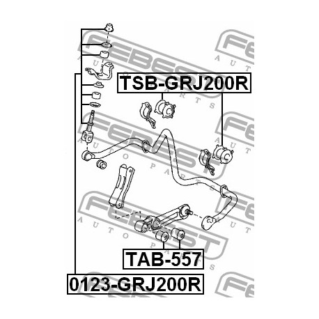 Тампон 4881560220 TSBGRJ200R Toyota Land Cruiser задна стабилизираща щанга