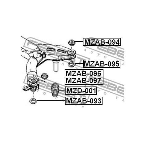 Тампон GJ6A28860A MZAB096 Mazda 6 заден мост десен