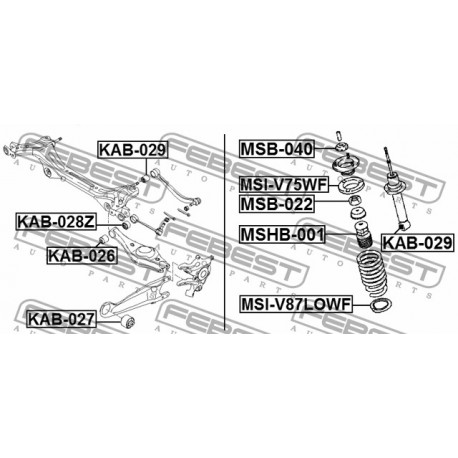 55215-4D001 Hyundai Kia Mitsubishi тампон заден напречен носач