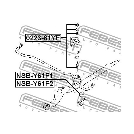 Тампон 54613VC223 NSBY61F2 Nissan Patrol предна стабилизираща щанга