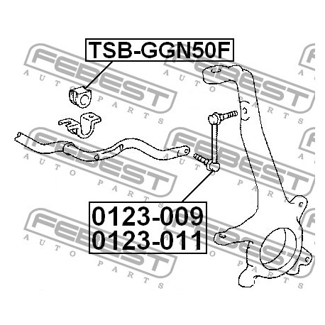 Тампон 488150K010 TSBGGN50F Toyota Hilux предна стабилизираща щанга