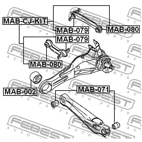 Тампон MR491347 MAB080 Mitsubishi Volvo задна напречна щанга