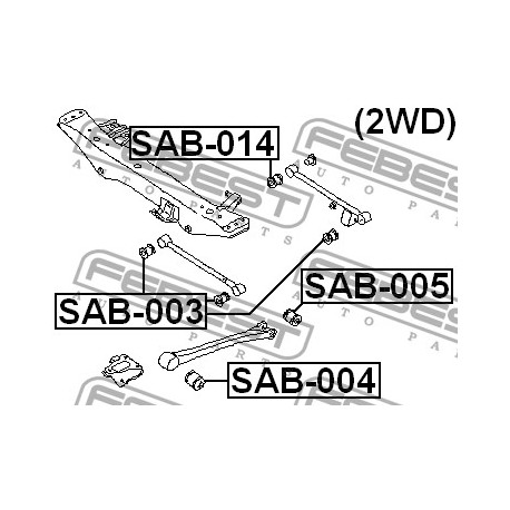 Tампон 20271AA021 SAB004 Subaru заден надлъжен носач