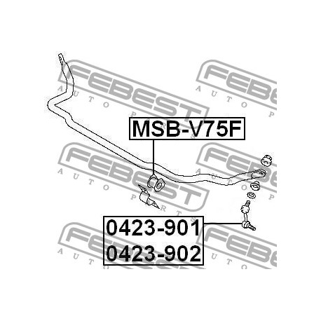 Тампон MR374520 MSBV75F Mitsubishi Pajero предна стабилизираща щанга