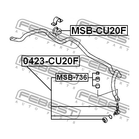 Тампон MN100250 MSBCU20F Mitsubishi предна стабилизираща щанга
