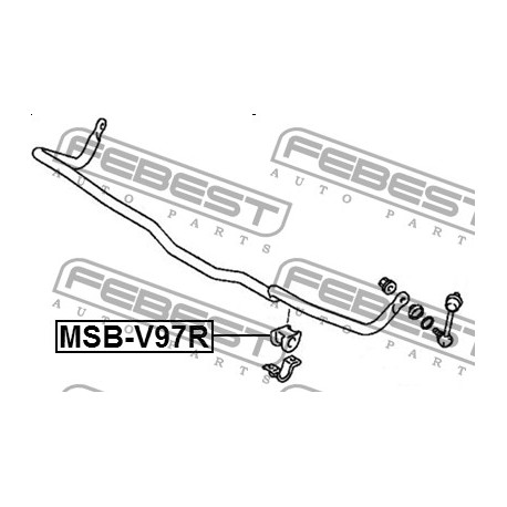 Тампон 4156A041 MSBV97R Mitsubishi Pajero задна стабилизираща щанга