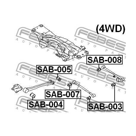 Тампон 20251AA021 SAB008 Subaru напречен носач