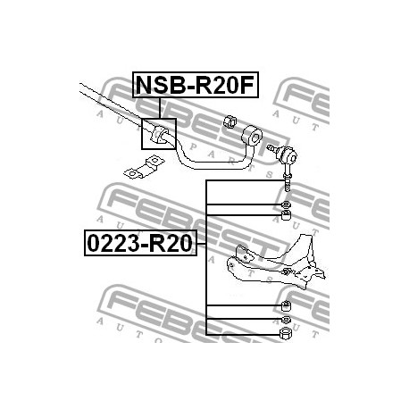 Тампон 546130X800 NSBR20F Nissan Terrano предна стабилизираща щанга