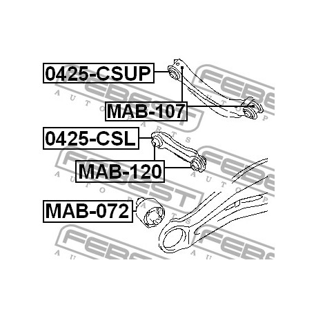 Тампон MR403485 MAB120 Mitsubishi задна напречна щанга