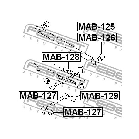 Тампон MR151936 MAB126 Mitsubishi Pajero задна напречна щанга