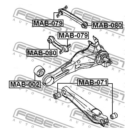 Тампон MR102012 MAB071 Chrysler Dodge Mitsubishi Volvo заден носач