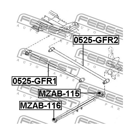 Тампон BL8D28200B MZAB115 Mazda заден надлъжен носач