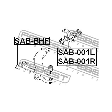 Тампон 20201AC100 SAB001R Subaru носач заден десен с планка