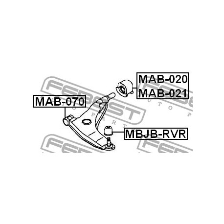 Тампон MR102654 MAB020 Chrysler Mitsubishi Volvo носач десен